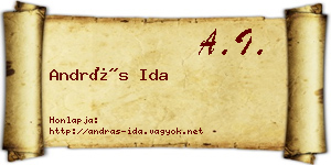 András Ida névjegykártya